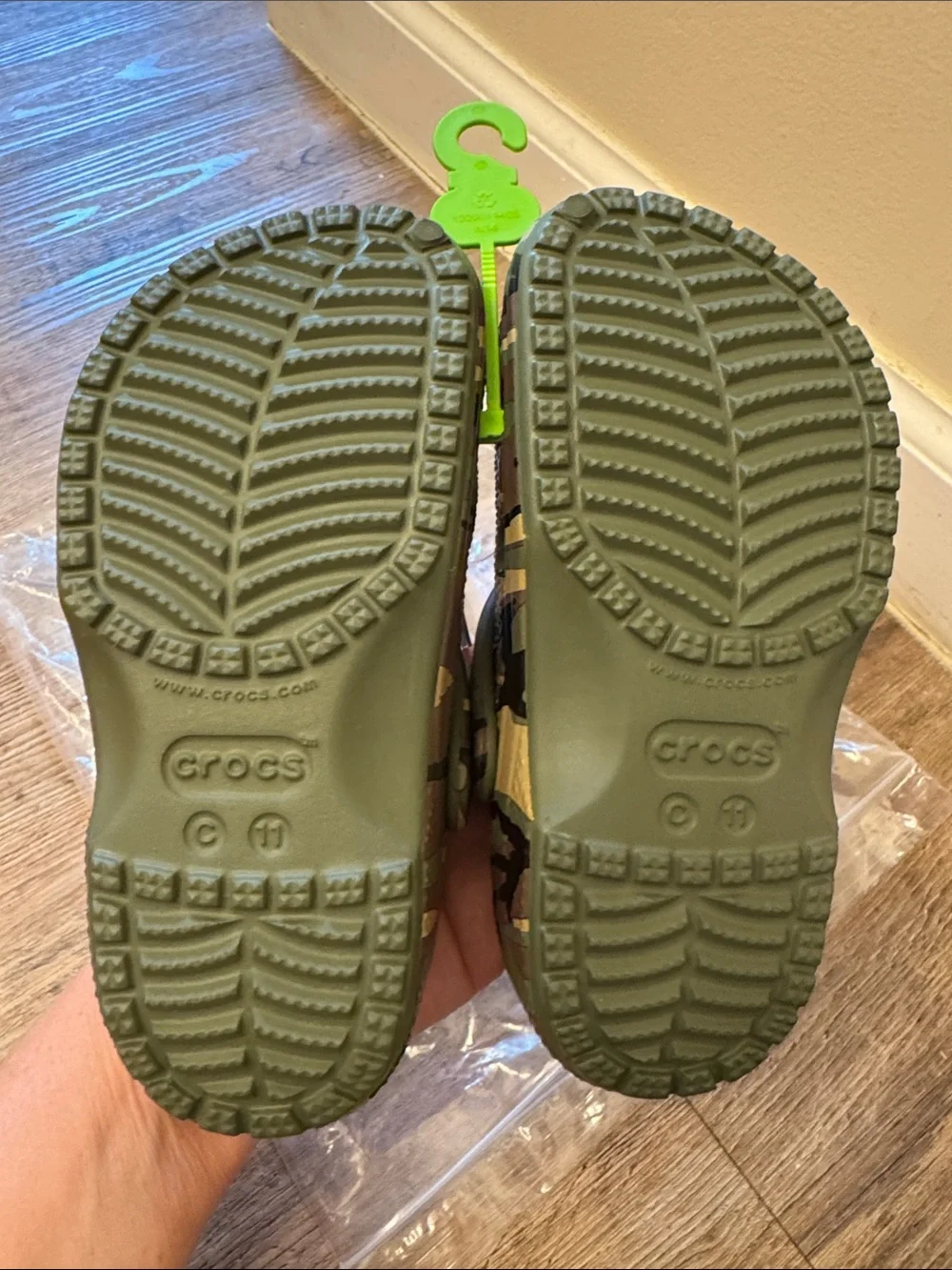 CROCS Kids Classic Camouflage Clog in Green and Brown